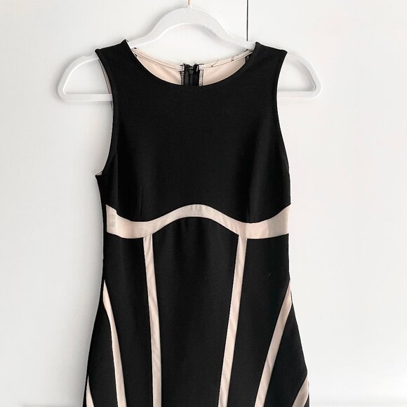 UNBRANDED Black and Nude Mesh Clubbing Dress - Picture 2 of 9